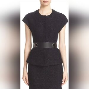 St. John Black Mixed-yarn Knit Jacket